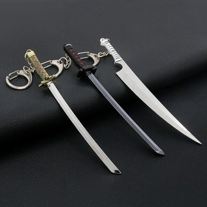 10 estilos Bleach Kurosaki Ichigo Zanpakutou <span class=keywords><strong>Zangetsu</strong></span> Anime accesorios acrílico llavero aleación joyería - Product Image 2