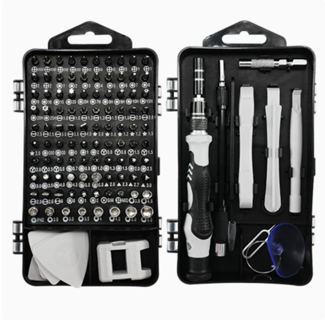 115 in One Clock and Mobile Phone Disassembly, Cross Shaped Chrome Vanadium Steel Repair, 119 Combination Screwdriver Set