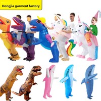 Costume gonflable de dinosaure transfrontalier pour fêtes, spectacles, festivals - Tenue de cosplay amusante et originale (Polyester 90-190CM)