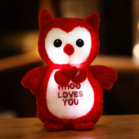 Mini peluche lumineuse ours en peluche amour poupées pour hommes peluche animaux lumineux poupées en peluche personnalisé Animal saint valentin poupée en peluche