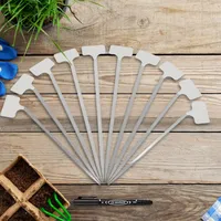 10 pièces étiquettes de plantes en métal marqueurs d'étiquettes de jardin réutilisables plantation marqueurs de jardinage pour plantes légumes herbe semis fleurs