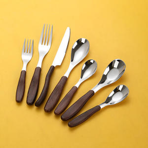 Pang Imitation Wood Handle <strong>Cutlery</strong> <strong>Set</strong> 7 Pieces 304 Stainless Steel <strong>Childrens</strong> Spoons Forks Knives For Kids Mealtime - Product Image 1