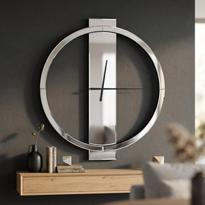 Modern Round <b>Wall</b> <b>Clock</b> with Metal Frame and Minimalist Design for Home Office Living Room <b>Decorative</b> <b>Wall</b> <b>Clock</b> - Product Image 4