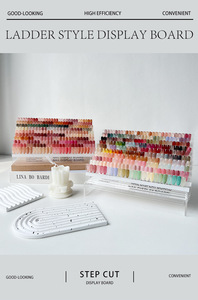 สมุดแสดงสีเจลอะคริลิคใสแบบหลายชั้น พร้อมฐานไม้ สำหรับร้านทำเล็บ - Product Image 3