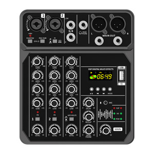 <span class=keywords><strong>Console</strong></span> de <span class=keywords><strong>mixage</strong></span> 4 canaux avec interface USB, amplificateur de contrôleur DJ de haute qualité pour karaoké et utilisation musicale à domicile - Product Image 5