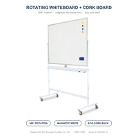 Tableau blanc magnétique effaçable à sec 2-en-1 pour bureau et école, 90x120 cm et 120x180 cm, tableau d'affichage en liège personnalisé avec support