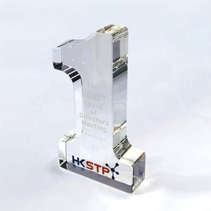 Trofeo de Cristal Transparente con Grabado Personalizado al por Mayor, Trofeo de Cristal Número Uno 1 Grabado, Recuerdo de Aniversario, Premios N.° 1 - Product Image 6