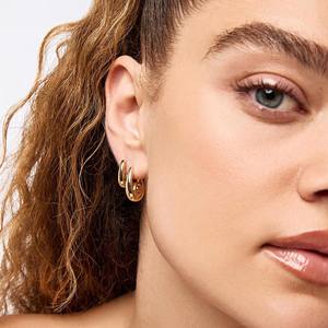 14 Karat Gold Statement <span class=keywords><strong>Ariel</strong></span> Creolen Fine Fashion Designer Marke Ohrringe Frauen Luxus Custom Ohrringe Herstellung Zubehör - Product Image 2