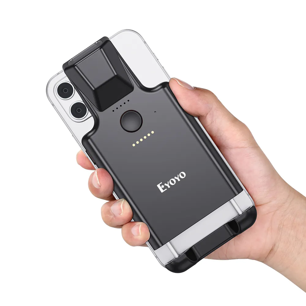 Eyoyo Portatile di Codici A Barre Lettore di 1D 2D QR Scanner di Immagini 2D Clip Posteriore BT Scanner di Codici A Barre di Lavoro con il Telefono