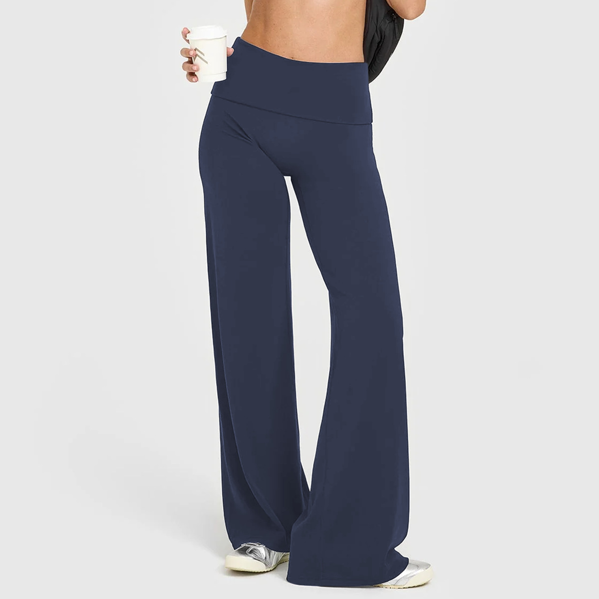 Pantalon à jambes larges - Bleu marine