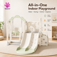 Perosotan Bayi Multifungsi 4 in 1 dengan Ayunan Indoor, Dinding Panjat, Area Penyimpanan, dan Pusat Keamanan untuk Balita dan Anak-anak