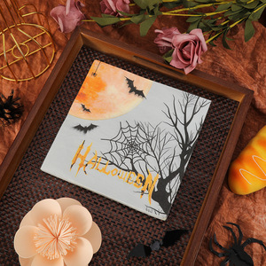 New Halloween bat-patterned holiday-specific napkins, made from virgin wood pulp, double-layered, thickened, small pack, - Product Image 4