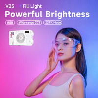 Lampe de remplissage V25RGB CRI95+ 2500K-9000K, LED de poche RGB, batterie 4400mAh, écran OLED pour caméra, vlog et diffusion en direct