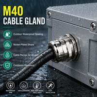 Presse-étoupe en laiton M40 étanche IP68, connecteur de câble nickelé pour câble électrique de 22-30 mm, presse-étoupe en laiton M40