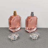 Flacons de parfum vides de luxe octogonaux personnalisés de 100 ml, en verre épais, avec bouchon en acrylique cristallin, OEM ODM