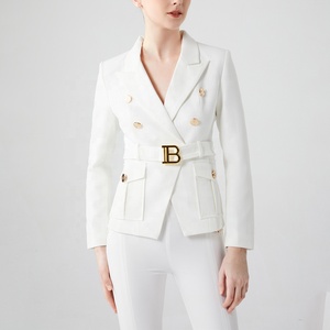 AIMEISI Ropa de Mujer de Alta Calidad Casual Cinturón con Hebilla de Metal Tallas Grandes XXL <span class=keywords><strong>Blazer</strong></span> Chaqueta Formal Oficina Fardos Señoras Blazers - Product Image 1