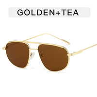 Logo personnalisé Lunettes de soleil personnalisables unisexes à tige ovale en métal et à double pont pour femmes tendance