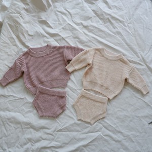 Tùy chỉnh giản dị cộng với kích thước bé quần áo Set với lông tỉa dài tay áo len trang phục sợi tre đan quần áo cho mùa xuân - Product Image 6