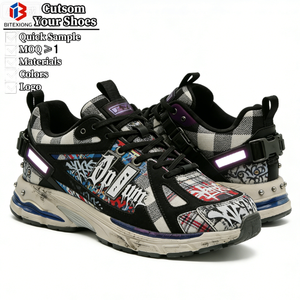 Sneakers Chunky High Street Core - <span class=keywords><strong>Scarpe</strong></span> Gotiche Punk in Denim da Uomo con Borchie, Dettagli Riflettenti e Personalizzazione OEM ODM - Product Image 5