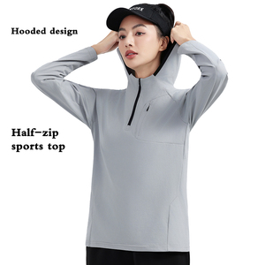 Mens Solid Color Fitness Elastic Breathable Quick Drying Half Zip Slim Fit Sports - Product Image 6