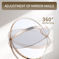 Petit miroir rond grossi style métal Miroir de table de courtoisie et miroir de bureau MTJO8OM84