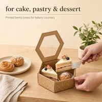 Boîte à bento en papier personnalisée pour gâteaux, pâtisseries, desserts, en-cas de boulangerie, repas prêts à manger et emballages alimentaires à emporter