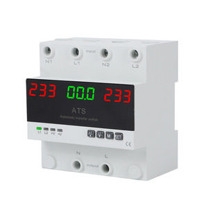 Commutateur de transfert automatique (ATS) monophasé, 63A, 2 pôles, 220V, avec écran numérique 3 chiffres et protection double source - Product Image 1