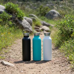 Thermos Bottle Stainless Steel High Quality Drink Bottle 500ml <b>Double</b> <b>Wall</b> Wide Mouth Sports Vacuum Flask Thermal Water Bottle - Product Image 1