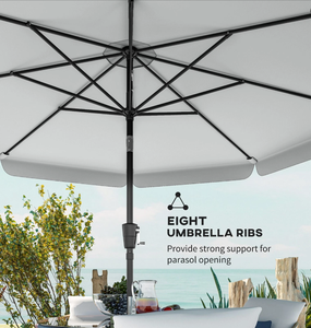 <span class=keywords><strong>Parasol</strong></span> de jardin 3M avec manivelle et support, parasols rectangulaires imperméables pour la plage - Product Image 6
