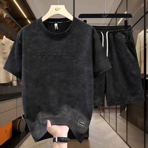 Set Due Pezzi Personalizzabile: T-shirt Casual a Maniche Corte <span class=keywords><strong>e</strong></span> <span class=keywords><strong>Pantaloncini</strong></span> da <span class=keywords><strong>Uomo</strong></span>, Stile Alla Moda <span class=keywords><strong>e</strong></span> Fresco - Product Image 1