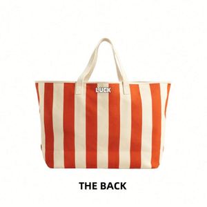 Sacs fourre-tout en toile rayés de haute qualité, vente en gros Chine, avec fermeture éclair, logo personnalisé, pour femmes et étudiants - Product Image 3