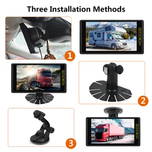 Monitor spion mobil 9 inci, layar sentuh LCD TFT, Monitor kendaraan Input CVBS, untuk truk RV, Trailer, Van, Bus, berkemah