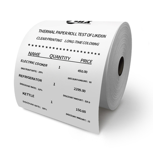 Rouleau de papier thermique sans BPA 80x80mm pour caisse enregistreuse POS, idéal pour les commerces de détail et supermarchés - Product Image 2