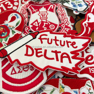 Bán Buôn Cổ Phiếu Delta Hy Lạp Sorority Thêu Vá, 1913 Delta Cô Gái, Diva Màu Đỏ Và Trắng Delta Biểu Tượng Sắt Trên Vá Cho Áo Khoác - Product Image 6