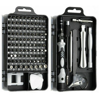 Boîte à outils de démontage 115-en-1 pour montres et téléphones, jeu de tournevis en acier chrome-vanadium avec ventouse et outils de levier pour la réparation