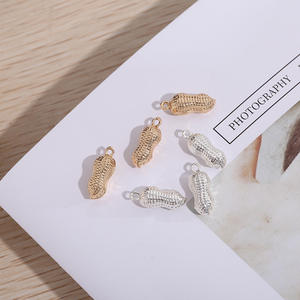 DIY Fabricación de joyas de aleación de plata galvanizada Mini cacahuete colgante hecho a mano collar Material logotipo personalizado 15g al por mayor - Product Image 1