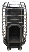 Sauna Exterior de Gran Tamaño, Calefacción a Leña, para 5-6 Personas, con Ducha, Control por Computadora y Ventanas Transom