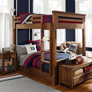 Modern White Storage Safety Fence Sleeping Wooden <b>Toddler</b> Bed Kids Bunk Beds dormitory wooden bunk bed - Product Image 5