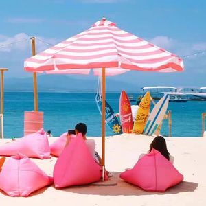 Ombrellone da Giardino in Legno con Logo, Antivento, <span class=keywords><strong>per</strong></span> Balcone e Spiaggia, Parasole da Esterno con Frange - Product Image 3