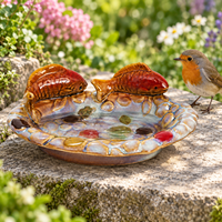 Bol décoratif en céramique sculpté en forme de poisson Koi, avec glaçure réactive, servant de bain d'oiseaux, de mangeoire, de plateau à bibelots et de plat à fruits pour la maison et le jardin