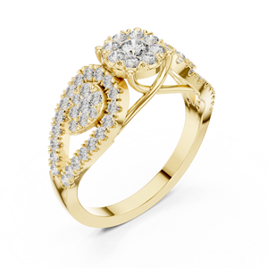 Bague en or et diamants pour femme, élégante et brillante, parfaite pour un mariage, une fiançaille, un cadeau ou un usage quotidien. - Product Image 2