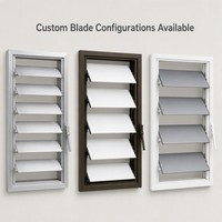 Fenêtre à persiennes verticales en aluminium à lames réglables, nouveau design personnalisé, pour une ventilation moderne