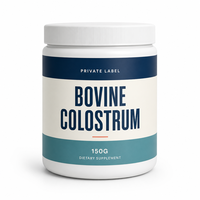 Complément alimentaire halal Faitury Private Label, colostrum bovin nourri à l'herbe, 150 g, poudre pour soutenir le système immunitaire