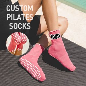 <span class=keywords><strong>Chaussettes</strong></span> de Pilates et de Yoga Professionnelles Antidérapantes en Gros avec Grip Unisexe Casual Spandex Logo Personnalisé - Product Image 2