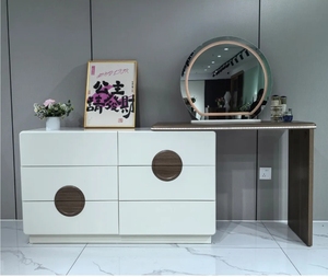 Modern Makeup Vanity <b>Dressing</b> <b>Table</b> <b>with</b> LED Mirror <b>Storage</b> Drawers Bedroom - Product Image 1