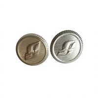 Kancing Logam Kuningan Bulat dengan Logo Timbul Berlapis, Ramah Lingkungan, Dapat Dijahit, Pengikat Hias untuk Dekorasi Pakaian Seragam