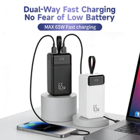Batterie externe portable haute capacité PD 65W 50000 mAh, charge super rapide avec écran LED, batterie externe pour ordinateur portable pour l'extérieur