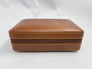 Portable Leather Cigar Humidifier Zipper Case with Moisture-Proof Classic Design for Traveling Storing <b>Camping</b> Cigars - Product Image 3