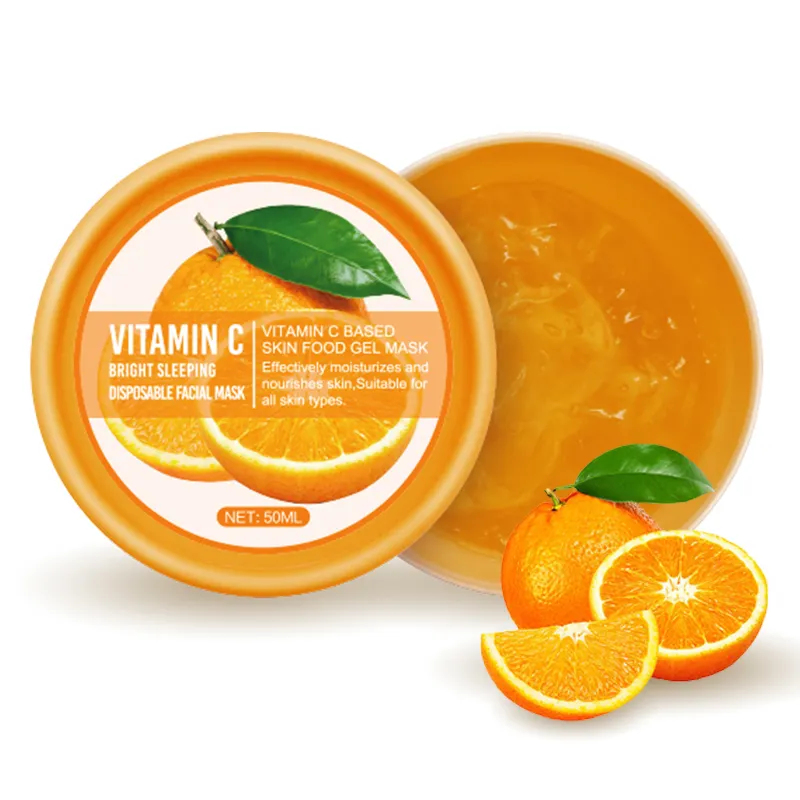 Amostra grátis Vitamina C Dormir Máscara Facial Hidratante Dormir Mascarillasl Pele Facial Repair Masque Visage Natural Facemask