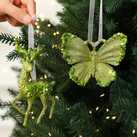 Décorations de Noël nordiques populaires, style forêt verte, papillon et renne, prix d'usine, décorations suspendues de Noël